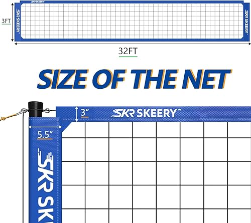 Miniatura 2 de Juego de red de voleibol resistente al aire libre, diseño antideslizante, postes de aluminio ajustables, red de voleibol portátil para patio