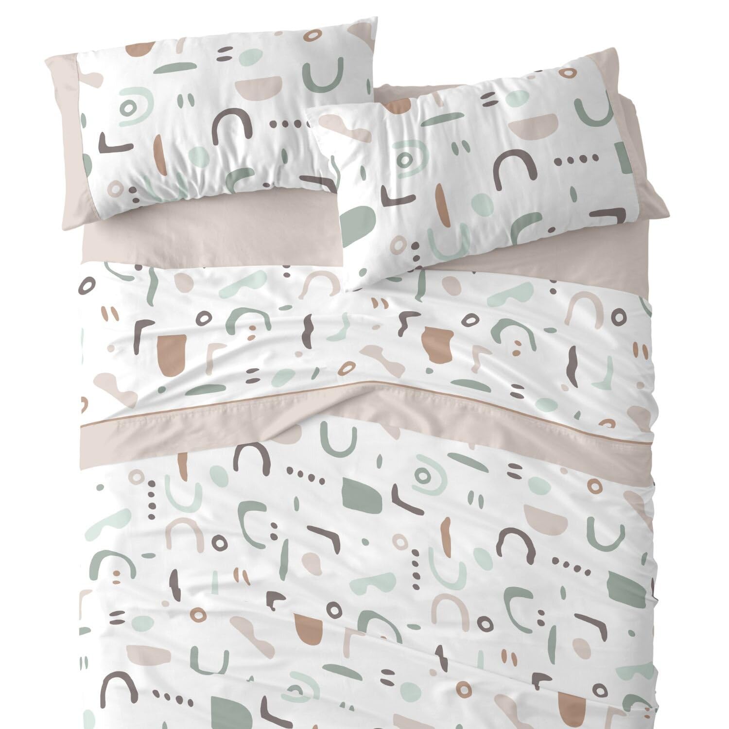 Burrito Blanco | Juego de sábanas | Cama de 135cm. (+Medidas Disponibles) | Diseño 537 | Color Arena (135x190/200cm.)