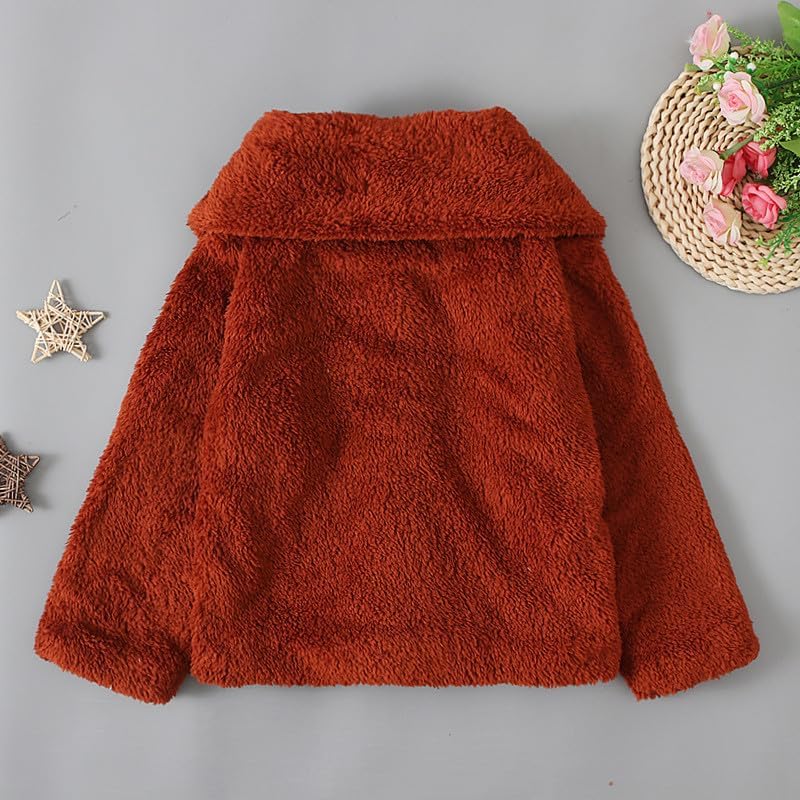 Miniatura 6 de Comigeewa Abrigos para bebés y niñas chaquetas manga larga cárdigan sólido grueso chaqueta cremallera de felpa abrigo niños