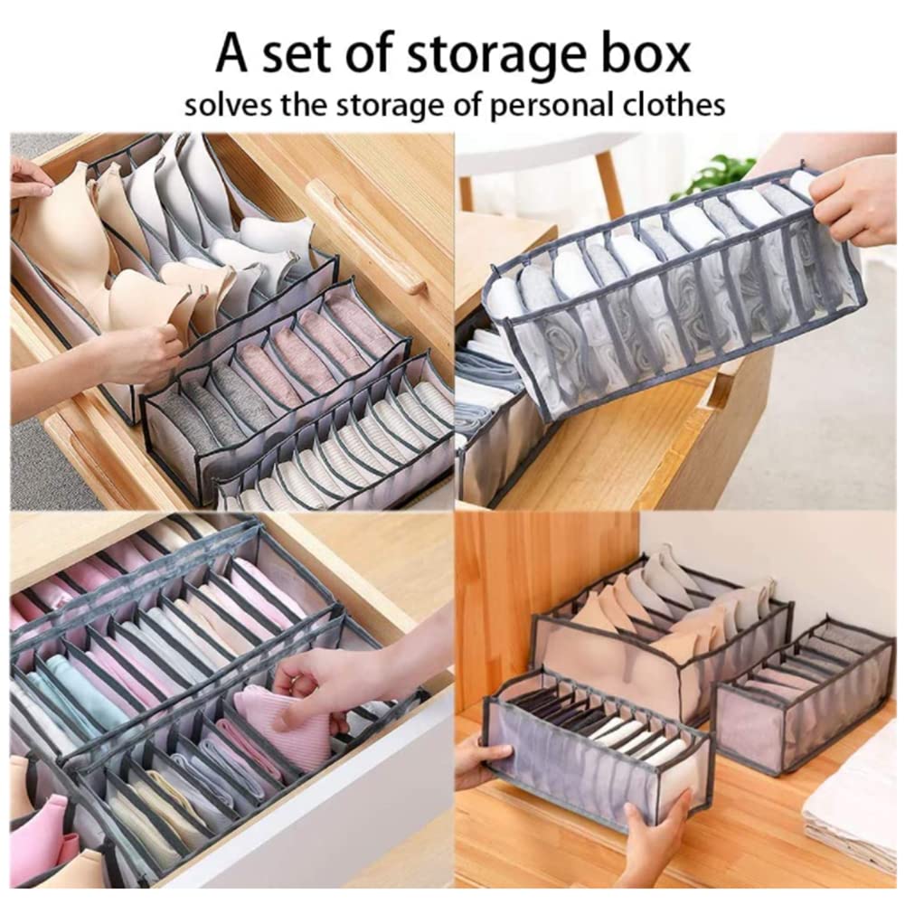 Organizador de ropa plegable para camisetas, lavable, apilable, almacenamiento de ropa de malla, solución de almacenamiento de ropa para armario limpio (02)
