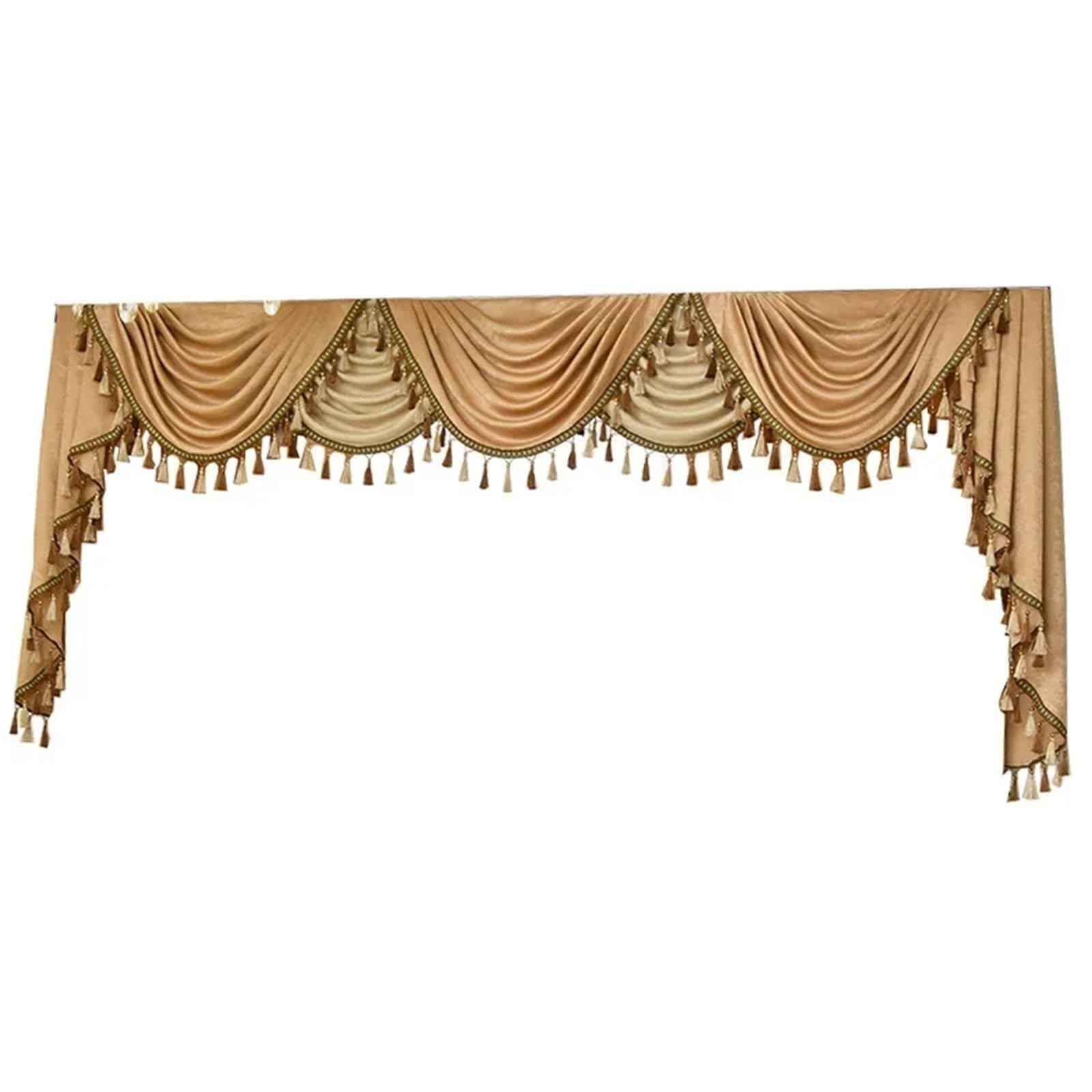 ZHOUXYFDC Swag Valance For Windows Valance Curtains For Living Room Bedroom Two Tone Mosaic Tassel Pendant Valance Multi Color Vintage(Color03,STICK_1PC WIDTH 400CM)