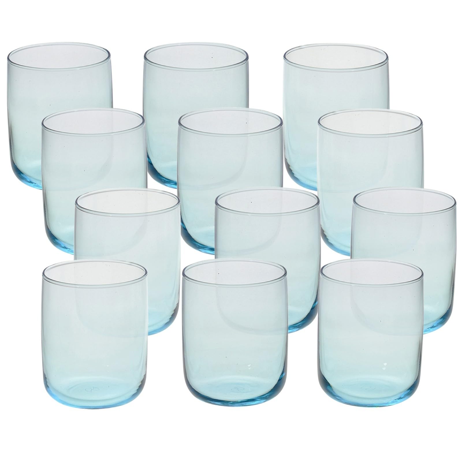 Queensway Home & Dining Modern Coloured Glass Tumblers Set - 280ml or 365ml Drinking Glasses for Water, Juice & Cocktails - Premium Quality Glassware - Ideal for Everyday Use or Entertaining Guests