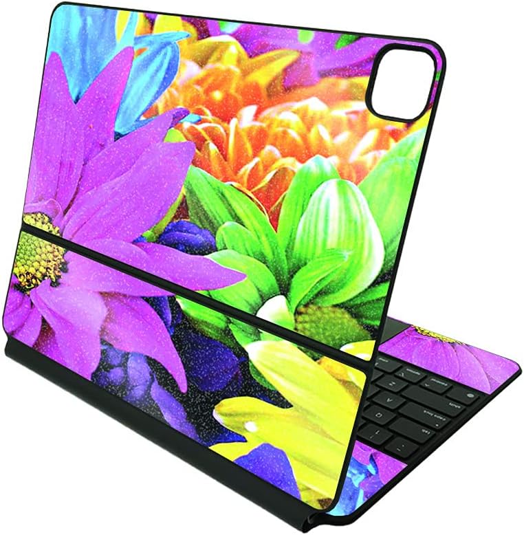MightySkins Glossy Glitter Skin Compatible with Apple Magic Keyboard for iPad Pro 12.9" (3rd-6th Generation) - Tropical Hibiscus | Protective, Durable High-Gloss Glitter Finish | Made in The USA