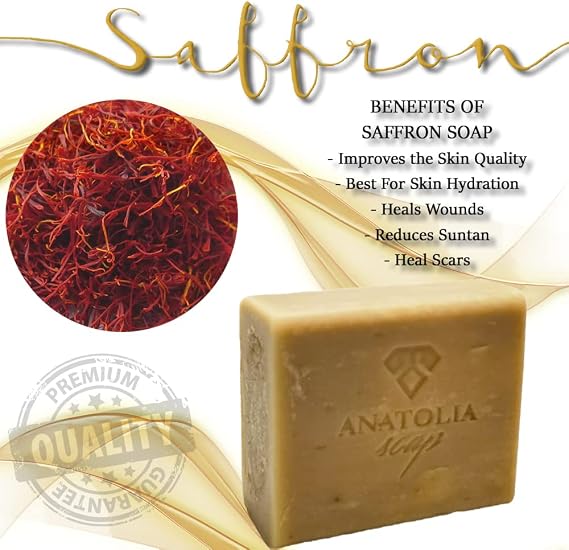 Anatolia Soap 1978 Mysia Collection Saffron Soap consumers of Natural Vegetable Oils, Cleanses the Skin and Purifications Dirt. 125gr.
