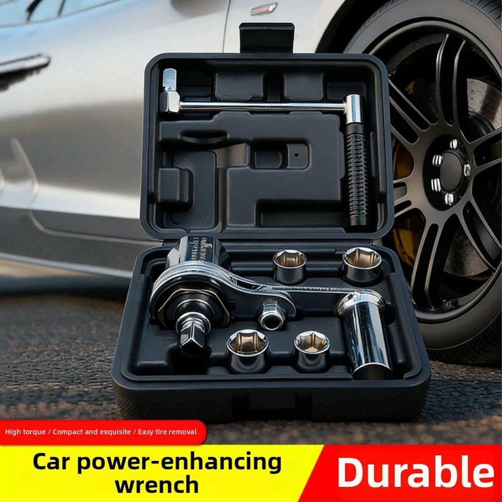 Chiave a bussola regolabile in acciaio 40Cr, per rimozione pneumatici auto, prese da 17 mm, 19 mm, 21 mm, 22 mm, impugnatura ergonomica antiscivolo, compatta per veicoli (stile A 3)