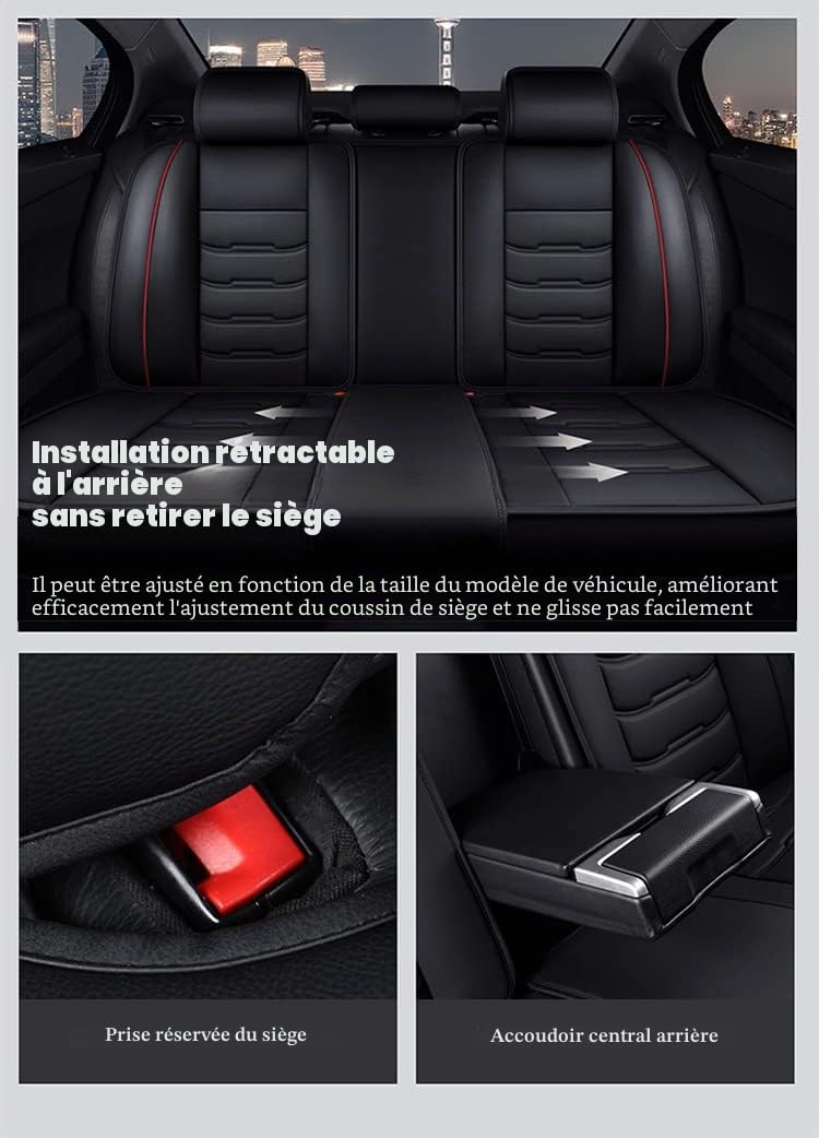 XENITE Housse Siège Voiture pour Nissan Navara (D22, D40, D40 S, Np300) 2000-2023, Ensemble de Housses Imperméables, Protège Siège Auto, Accessoires, Noir-Café