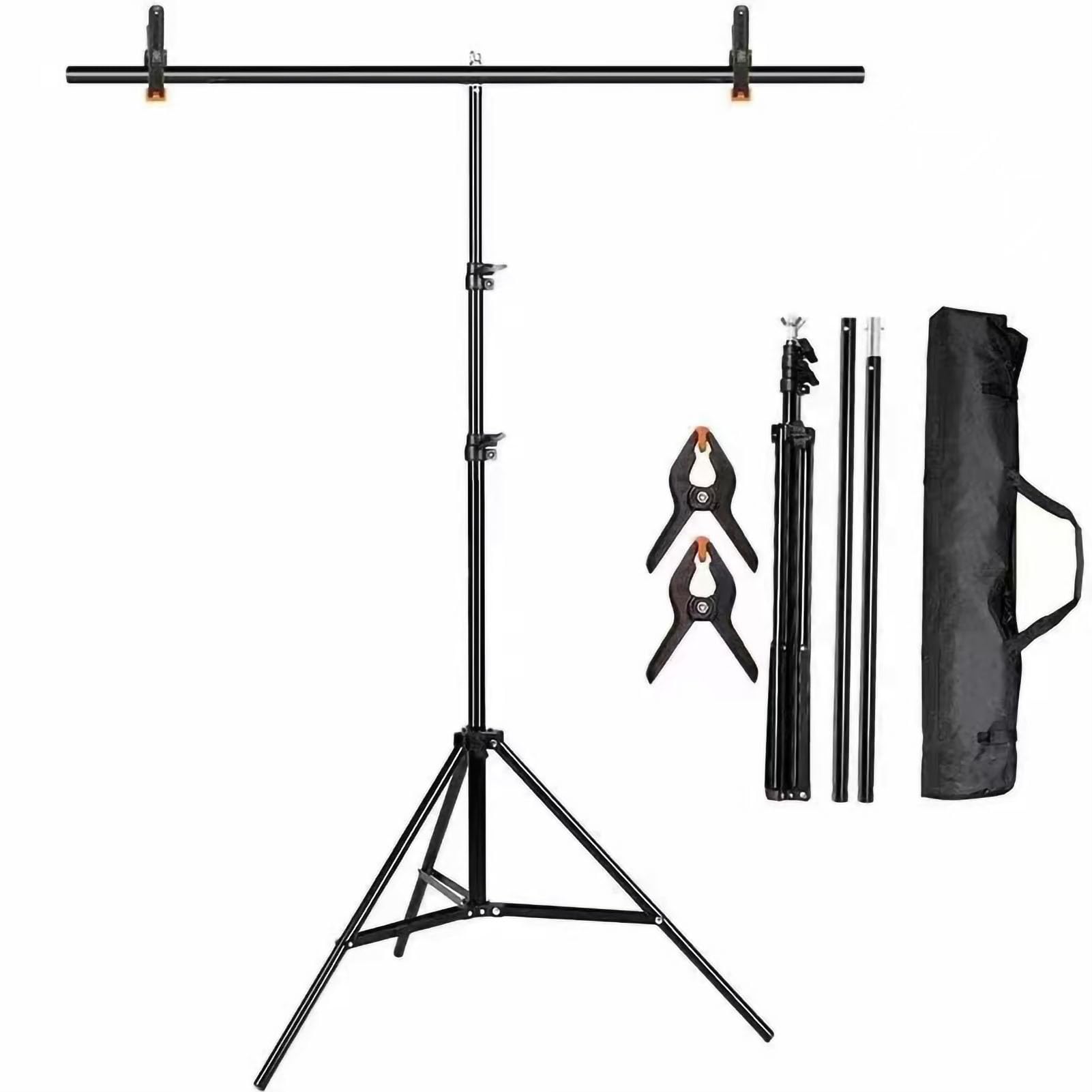Supporto Regolabile Supporto per Fondale Fotografico per Carichi Pesanti, per Fondale, per Fotografia in Tubo di Ferro, Ideale per Studio e Registrazione Video (2x3m/2.19x3.28yd Senza)