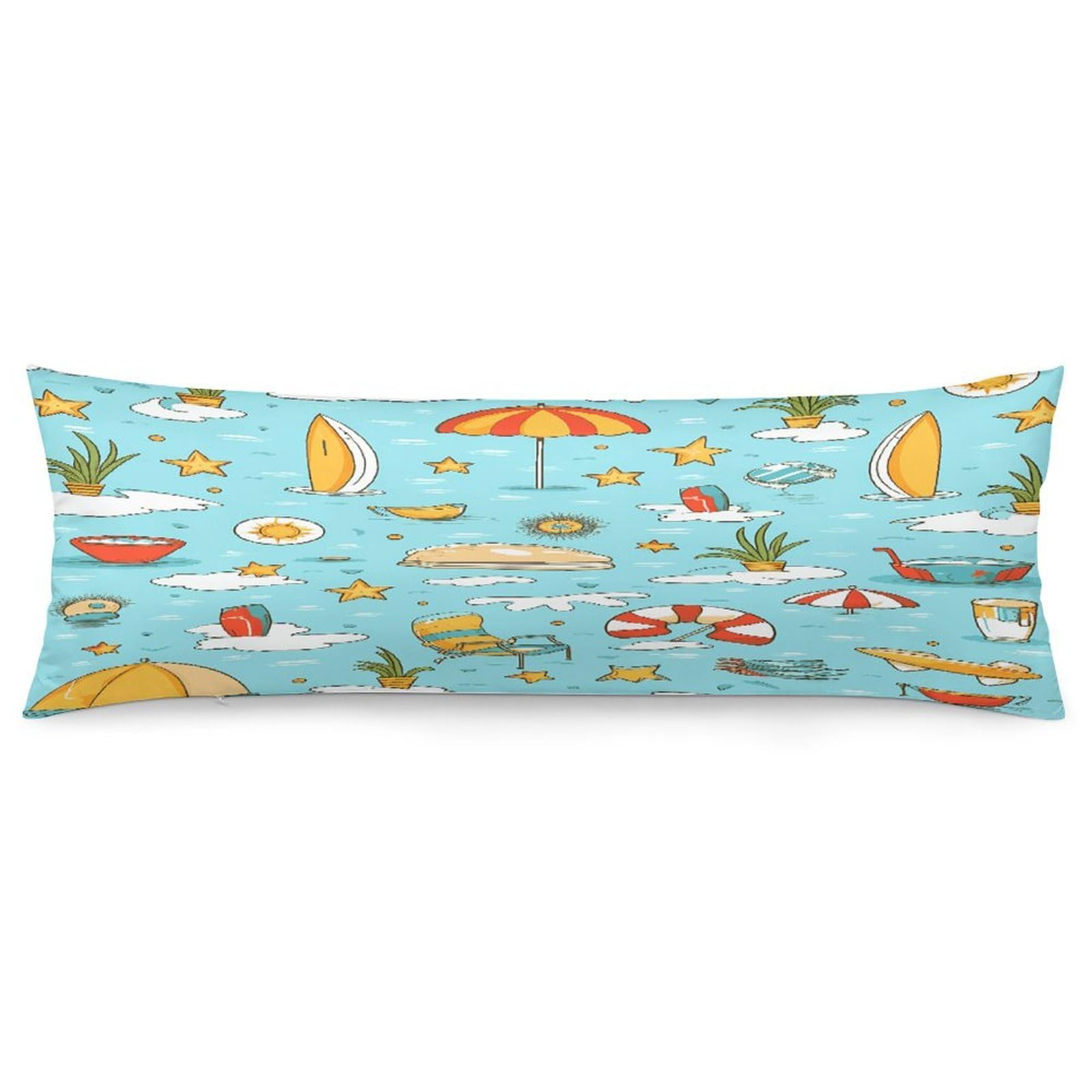 Theme Graphic Arts Pillowcase Decorative Long Body Pillow Case Soft Breathable Body Pillow Cover Modern Large Pillowcase Cute Body Pillow Pillowcases for Bedroom Couch 18.9 X 53 Inch