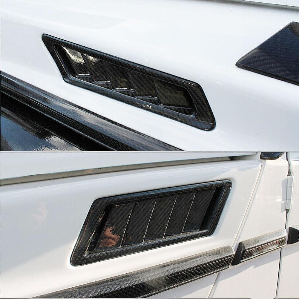 MCARCAR KIT Dry Carbon Fiber Side Air Vent Fenders for Mercedes-Benz G Wagon W463 G500 G550 G63 G65 AMG 2004-2018 Fender Trim Decorative Intake