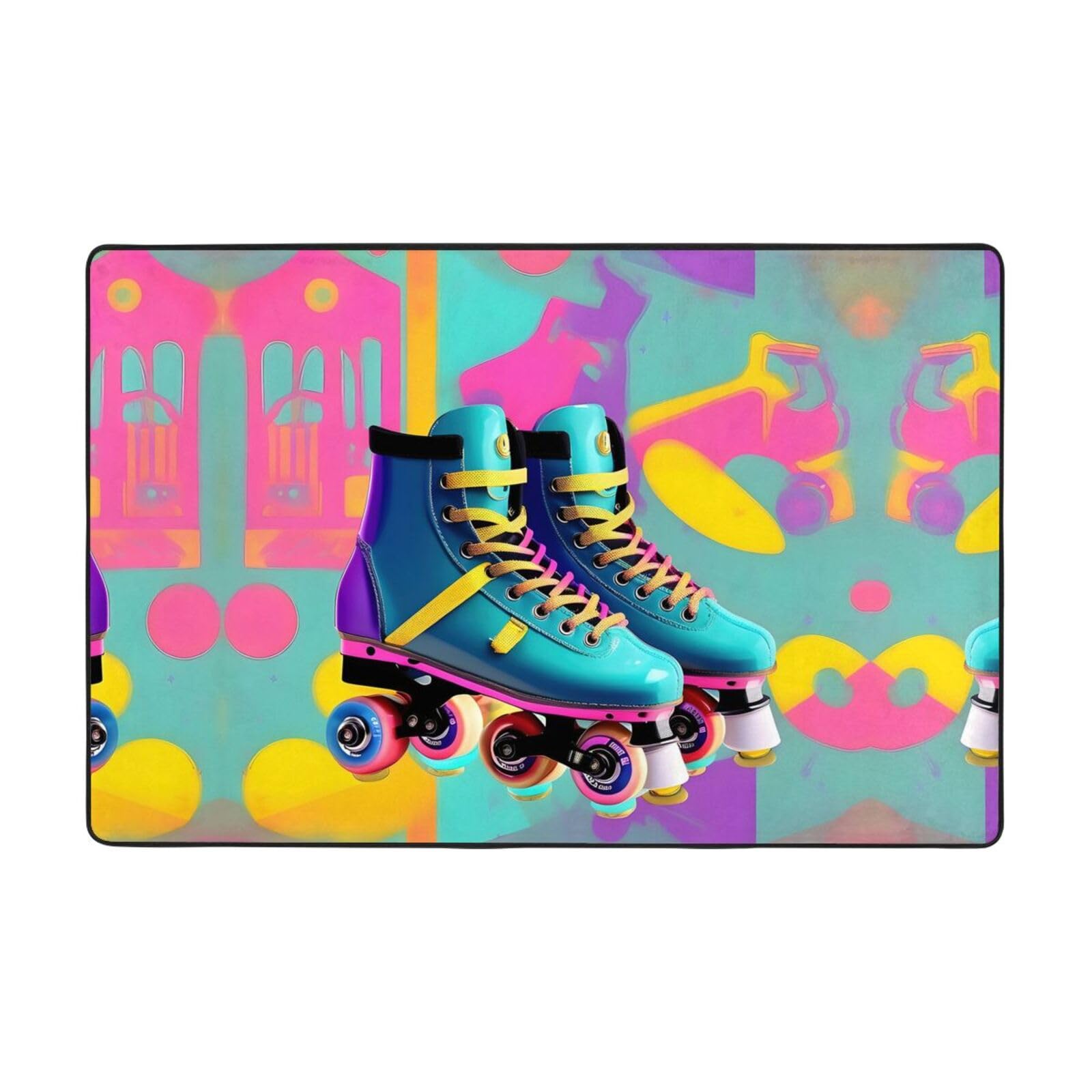 Tapis patins a roulettes retro doux pour une chambre d enfant cozy