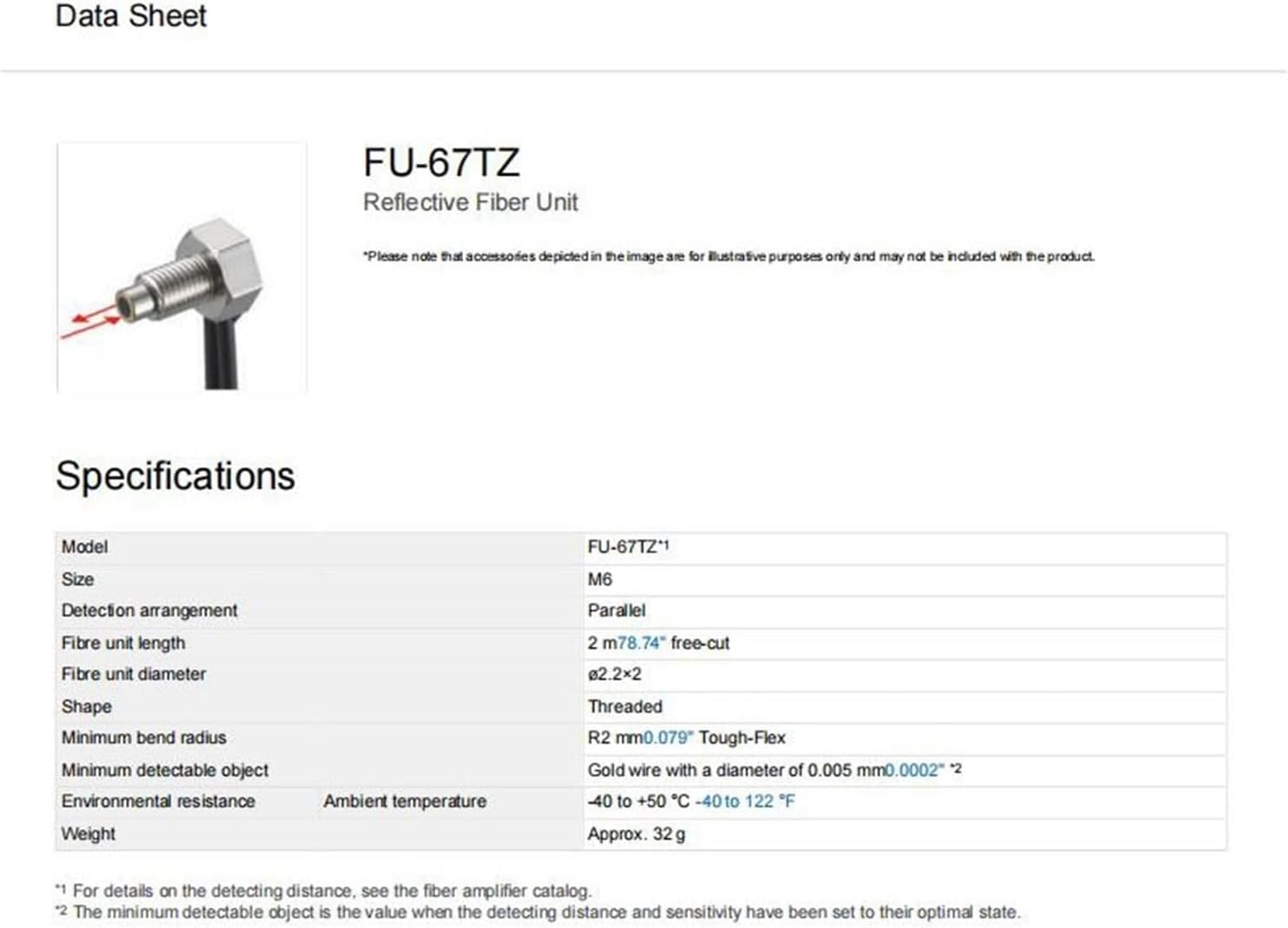 FU-67TZ Fiber Optic Sensor