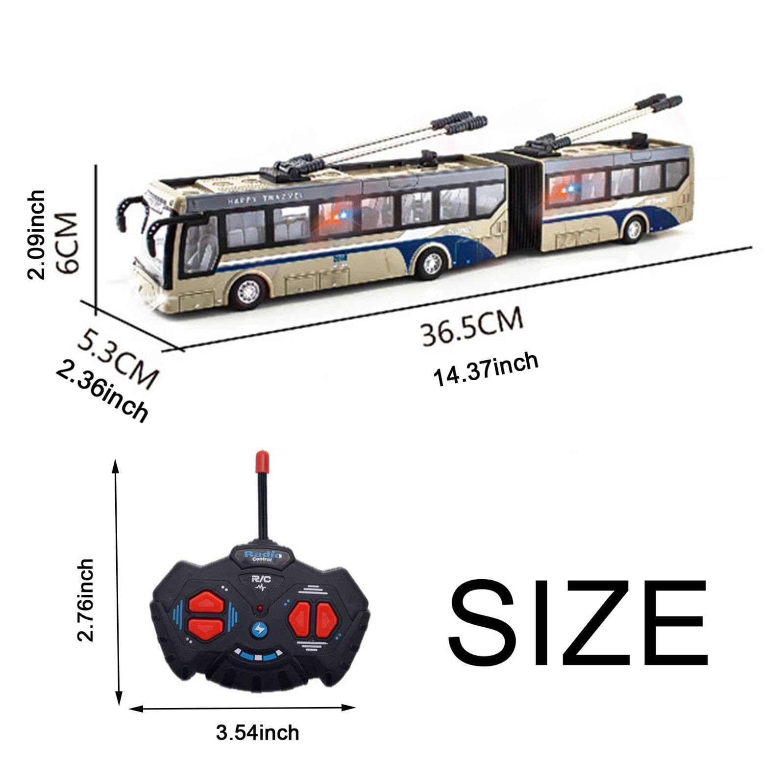 Auto Telecomandata, Autobus Telecomandato in 1:32, Trazione Integrale, Guida a Destra, Regalo di Compleanno per Bambini, Scuolabus RC, Oro Lungo