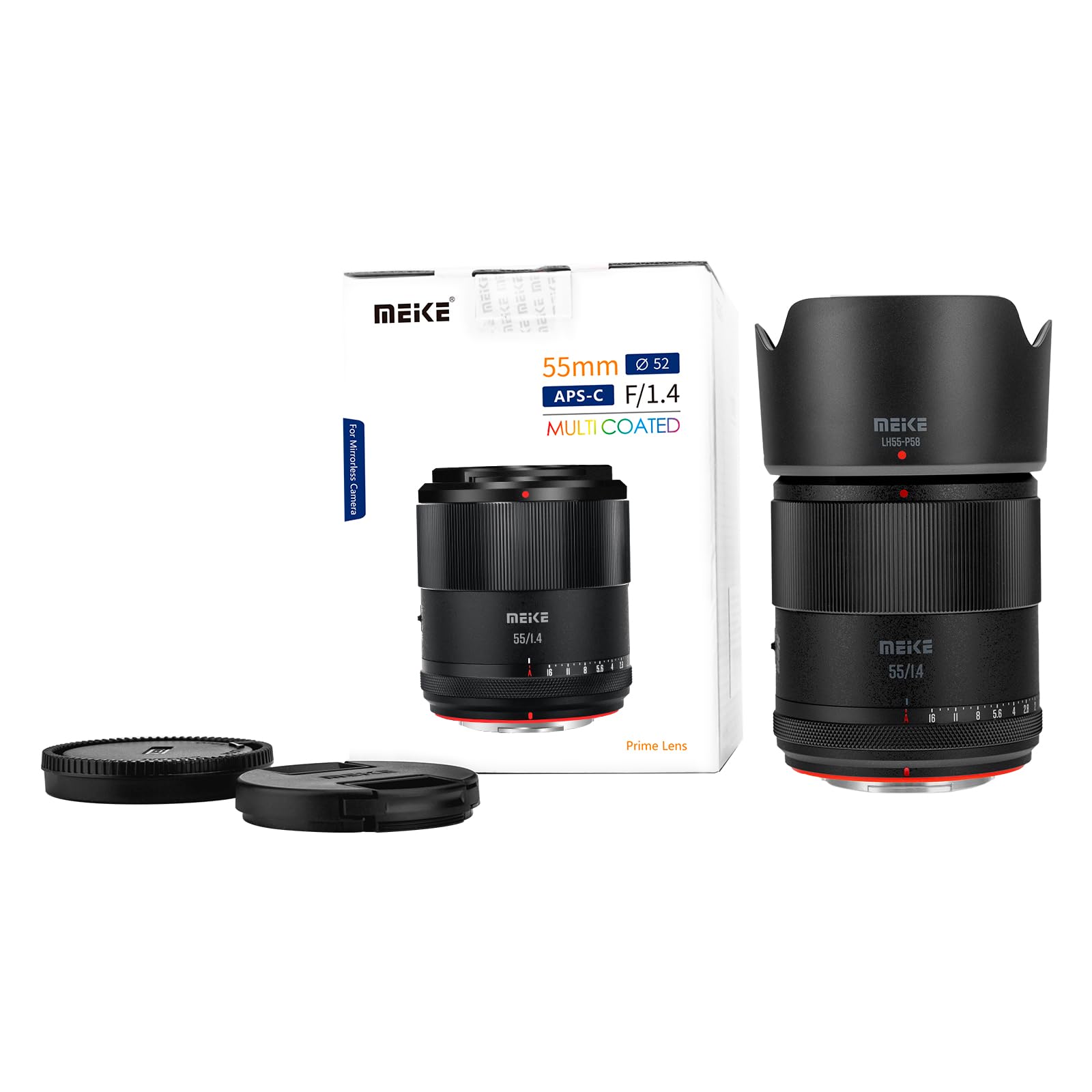 Meike, obiettivo 55 mm F1.4 con apertura standard APS-C AF STM (motore passo-passo) con messa a fuoco automatica, lenti per fotocamere mirrorless Fujifile X Mount XT2 XT4 XT10 XT20 XT30 X-A2 X30 X70