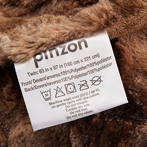 Amazon Brand – Pinzon Faux Fur Throw Blanket 63" X 87", Alpine Brown #TOP5