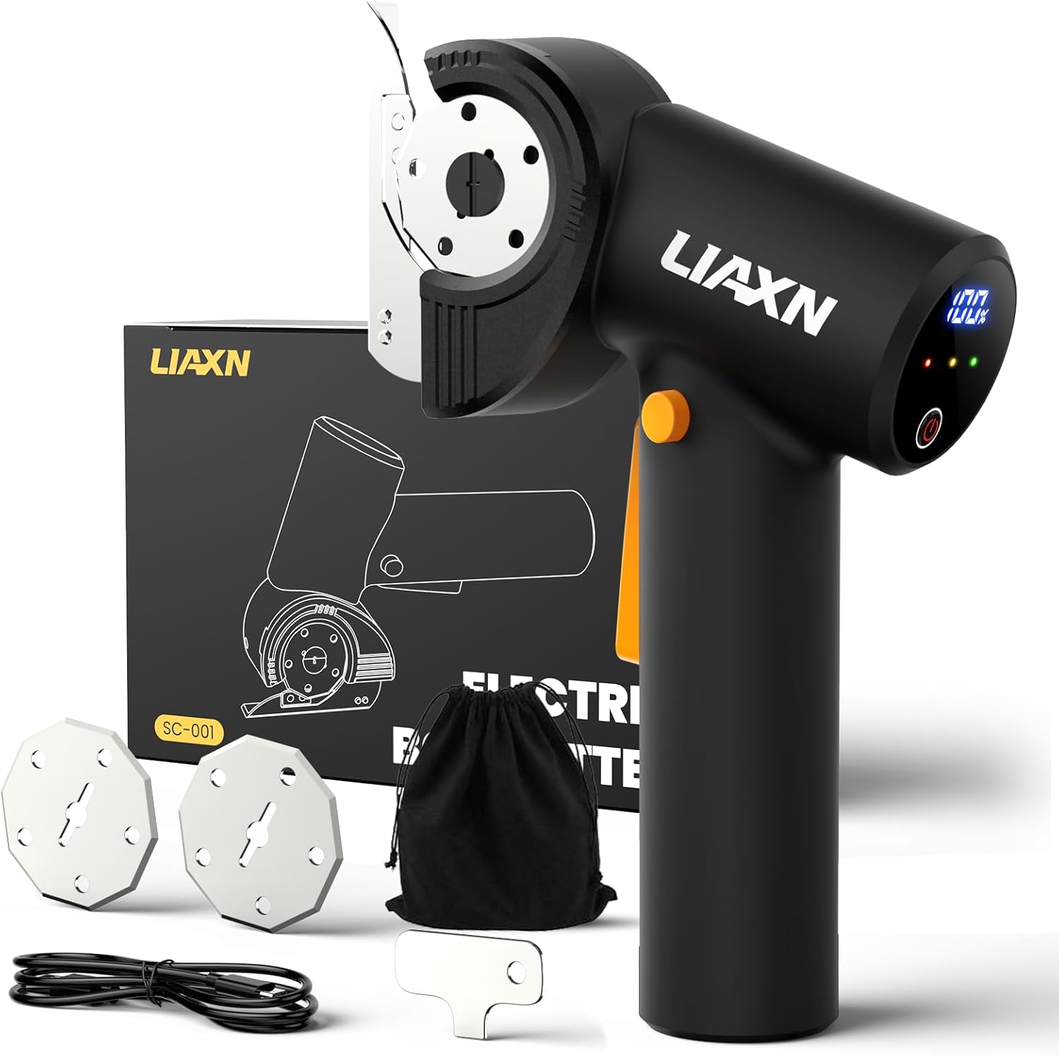 Cardboard Cutter 4000mAh 450RPM 3 Speeds Powerful Cordless Electric Scissors - Cardboard Box Cutter, Power Box Cutter, Rechargeable Electric Scissors for Cardboard Fabric Plastic Carpet Cutting Tool