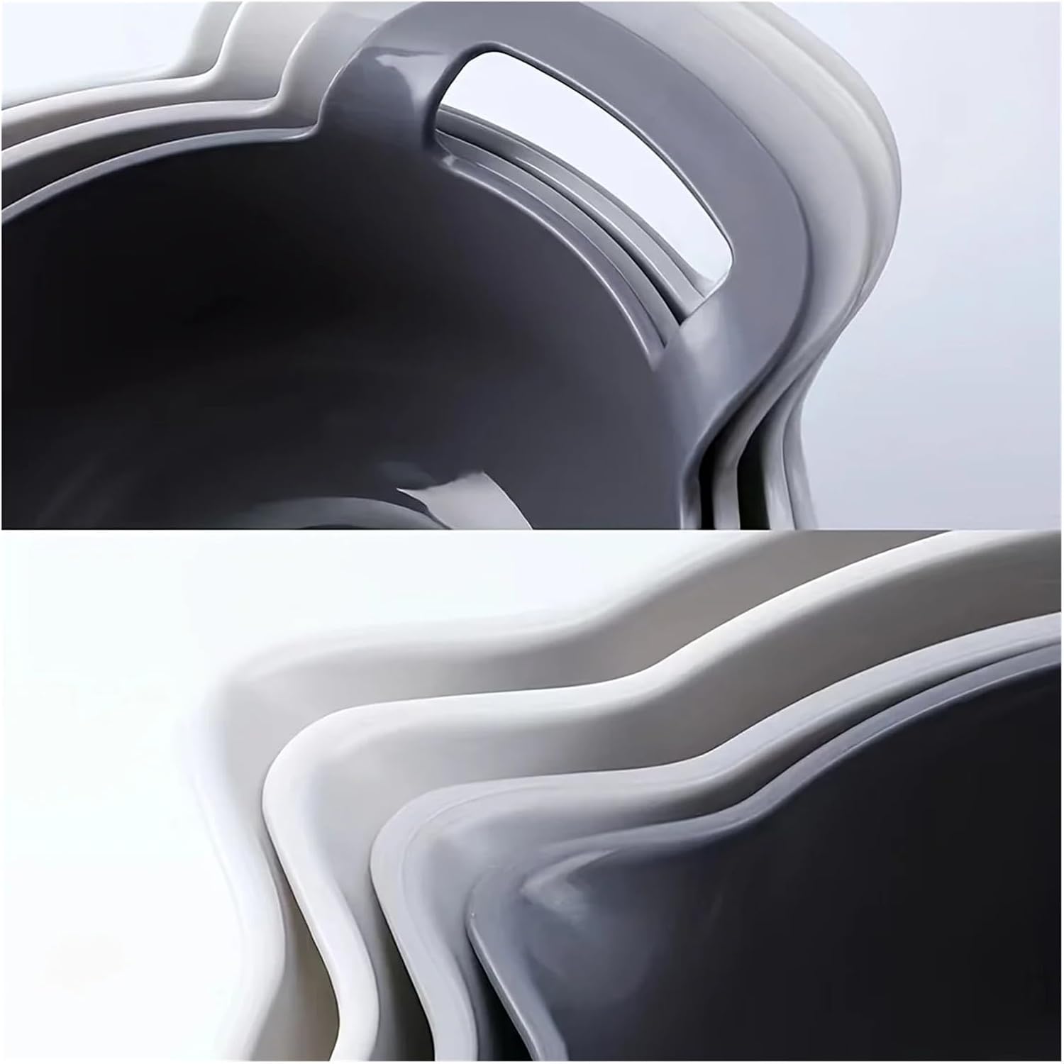 Plastic Mixing Bowls Set with Spout Handle Nesting Design Durable Kitchen Accessories for Home Cooking