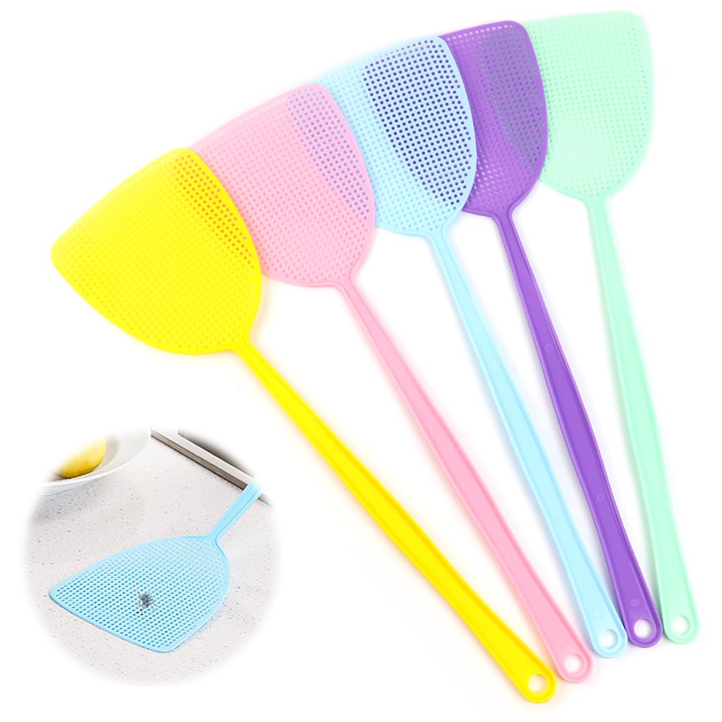 Supvox® 5Pcs Fly Swatters, Plastic 17.5 Long Handle Fly Swatter, Strong Flexible Durable Grid Plastic Fly Swatter for Kitchen, Home (B0D5Y9CBZZ) Amazon Price History, Amazon Price Tracker