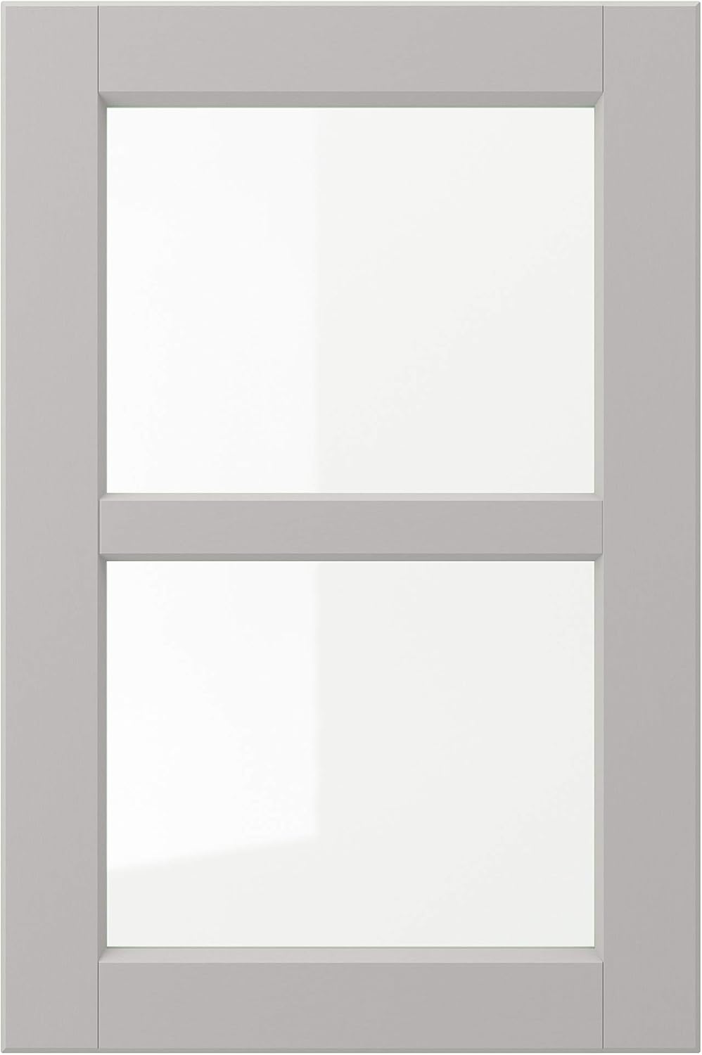 LERHYTTAN Glass Door, Light Grey, 40 x 60 cm