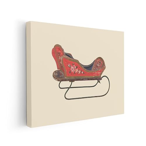 Poster Master Vintage Christmas Sled Canvas - Sleigh Canvas -