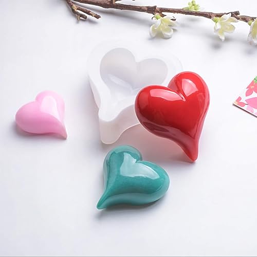 Miniatura 5 de WANDIC 3 moldes de resina epoxi de corazón de amor, moldes de silicona hechos a mano para manualidades, decoración de fondant y fabricación de