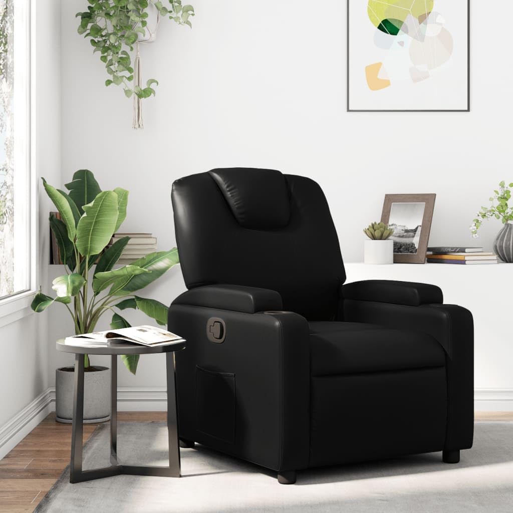 Manual Reclining Adjustable Home Theater Seat Black 74x88x97cm