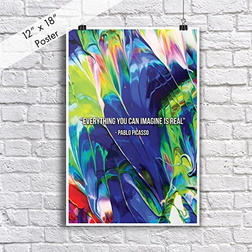 DHDM Everything You Can imagine Is Real Pablo Picasso Quote Poster | 12-Inches By 18-Inches | Inspirational & Motivational Poster | JSC797
