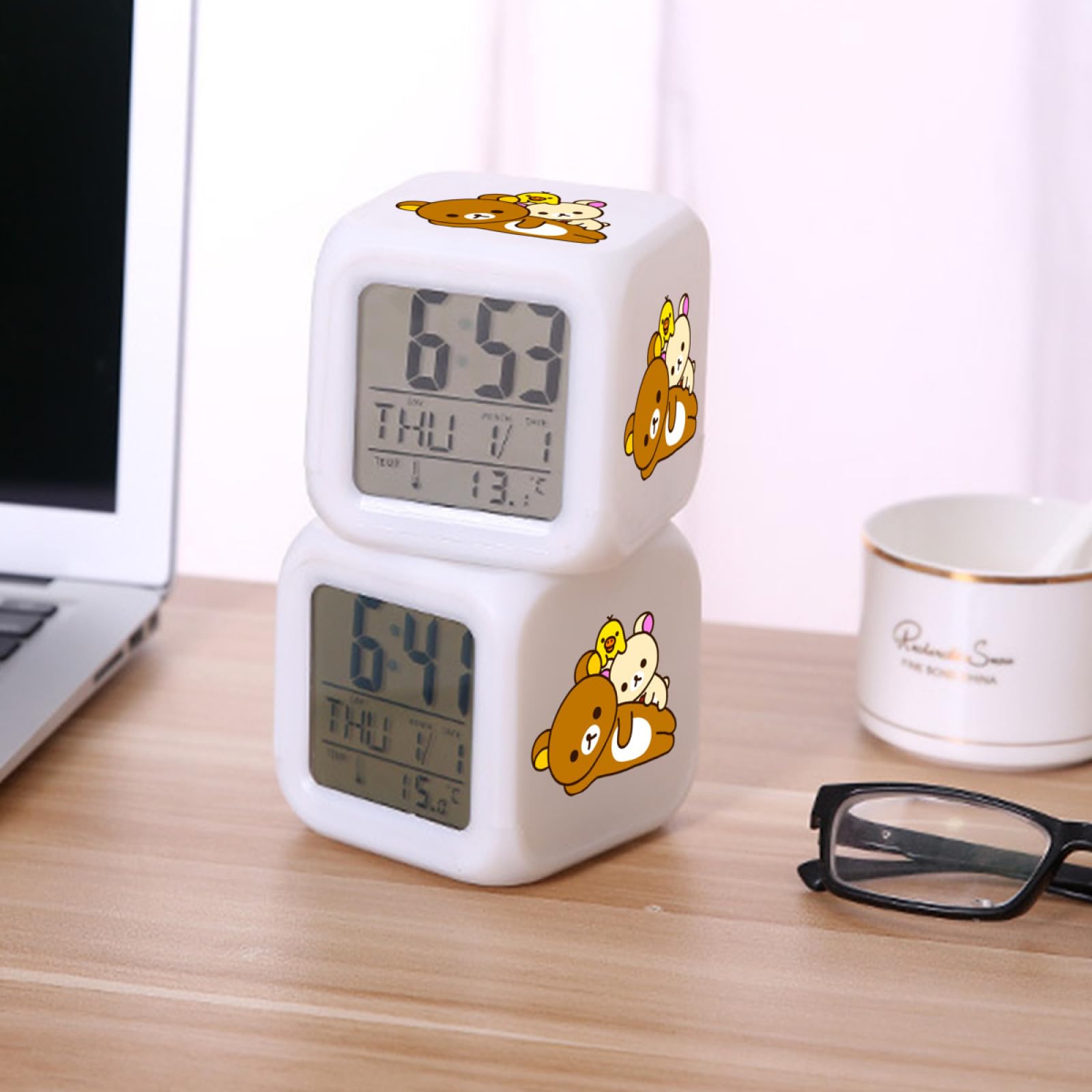 リラックマ　目覚まし時計　貯金箱付き　サンエックス LEDライト 【2点セット】 リラックマ 目覚まし時計 貯金箱付き サンエックス LEDライト