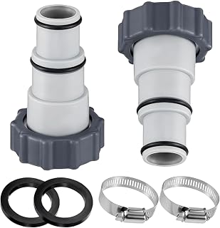 Pool Hose Adapter Kit,Pool Pump Hose Connector for 1.25" to 1.5" Hoses with Clamp Washer for Intex Threaded Filter Pump Saltwater Systems for Aboves Ground Pools (A)