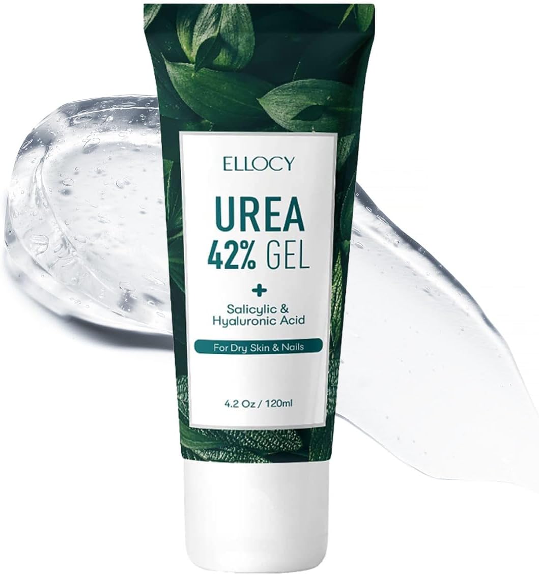 42% Urea Gel - Max Plus Salicylic & Hyaluronic Acid cracked heel repair callus remover for Elbows, Feet, and Hands, and cracked heel, calloused feet remover gel 4oz