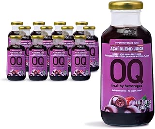 Pure Blend Açaí Juice | Antioxidant Superfruit Drink | No Sugar Added | Non GMO - Cold Pressed - Vegan - Gluten Free | Superfood Juice | 300ml (10.1 fl oz) | Pack of 12