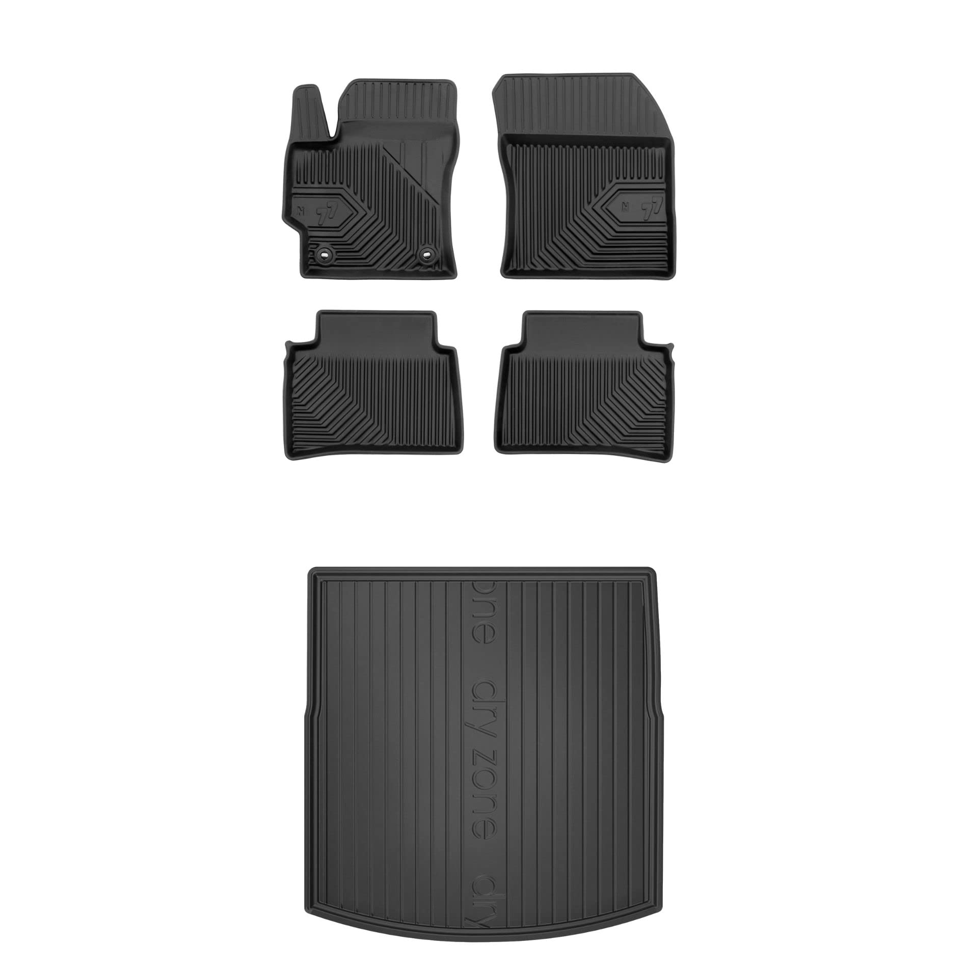 FROGUM Un Juego de Alfombrillas de Goma para Coche y cubeta Maletero exclusivas Alfombras para Suzuki Swace Desde 2020, para Toyota Corolla XII Desde 2018 | Borde Alto | para Todo el año | Al tamaño