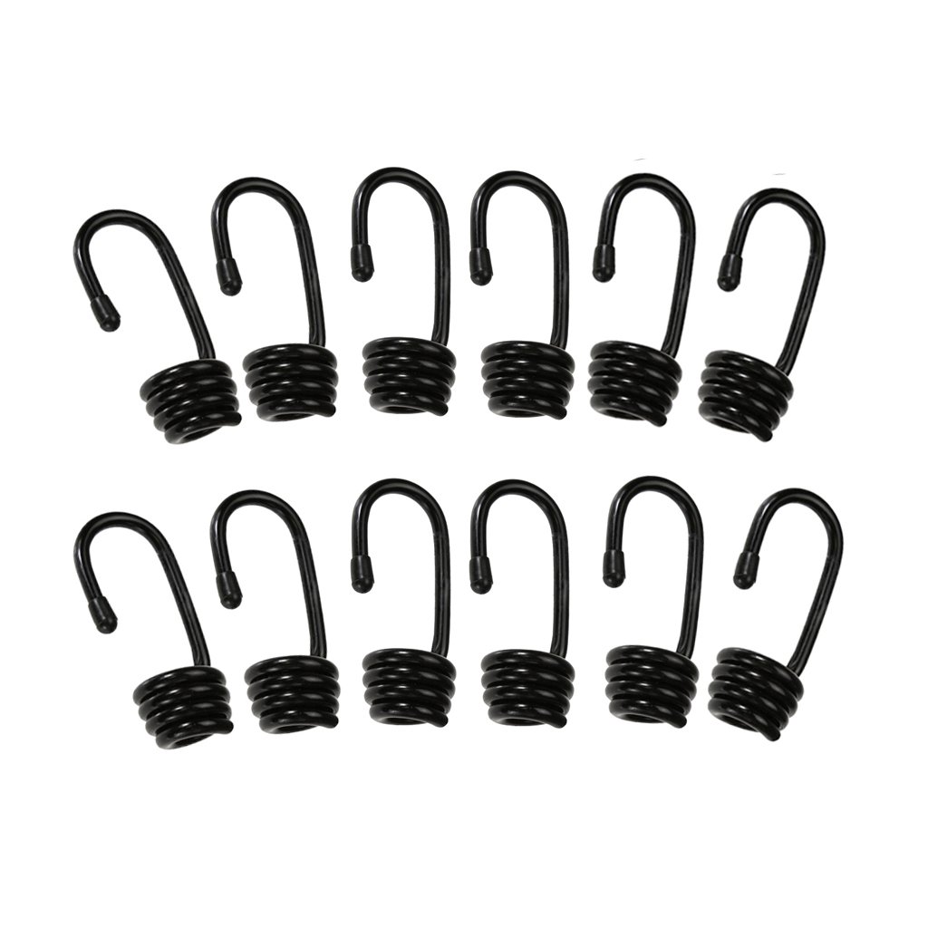 12x Plastic Coated Spiral Wire Hooks for Shock Cord Bungee Rope 6 mm
