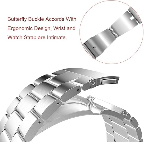 Miniatura 6 de FERNBE Compatible with Samsung Galaxy Watch 6 Classic 43mm 47mm 20mm Quick Release Stainless Steel Metal watchband,for Galaxy Watch 6 5 4 Band