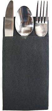 Sassafras Airlaid Paper Table LinensTM Pocket Napkins - Black