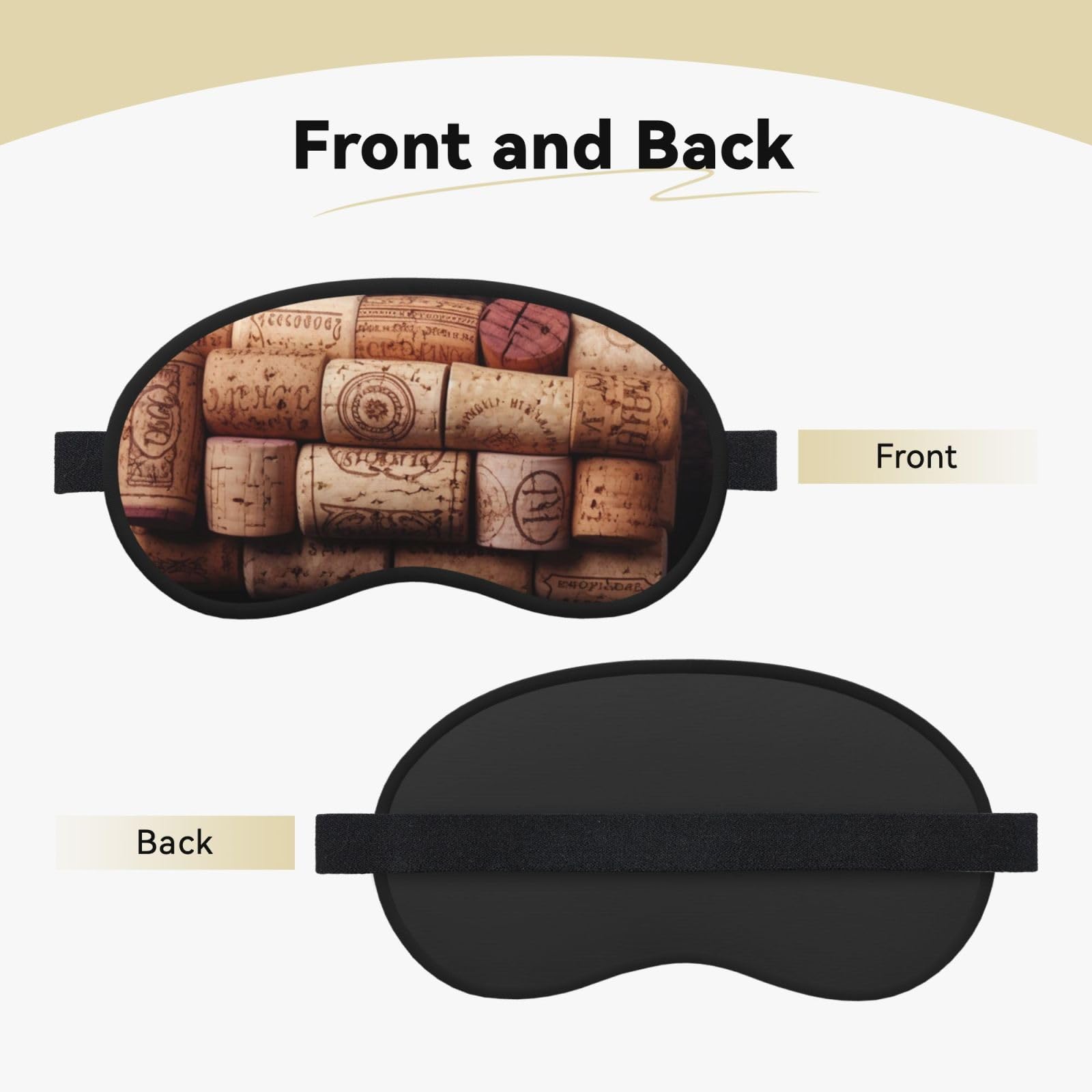 Sleep Mask for Side Sleeper Silk Sleeping Eye Masks with Elastic Strap Super Soft Eye Sleep Shade Cover Wine Cork Blackout Night Blindfold for Women Men Travel