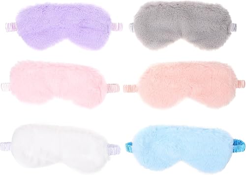 6pcs Premium Eye Masks Faux Rabbit Shading Blindfolds