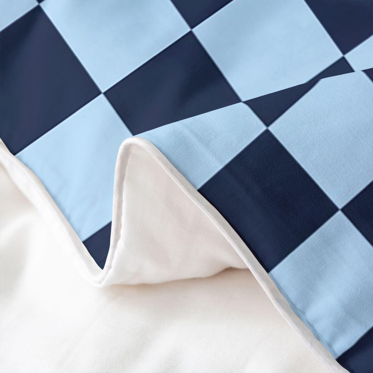 Homemissing Retro Blau Kariert Bettwäsche Set 200x200cm Erwachsene Kinder