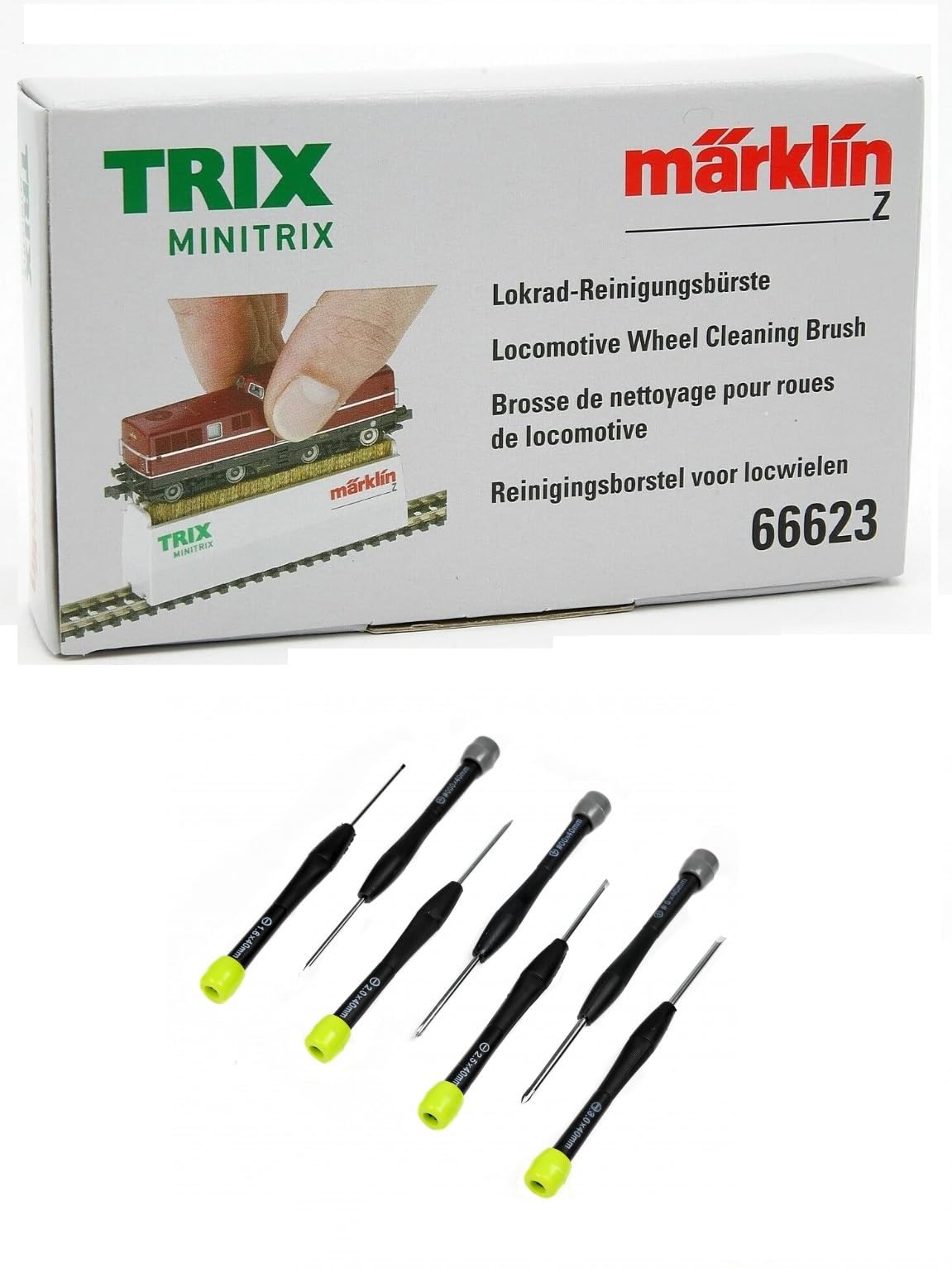 Scala N e Z 1:160 1:220 detergente per locomotive DC ogni marca e set di cacciaviti precisione 11 unità (66623-minitrix-set11)