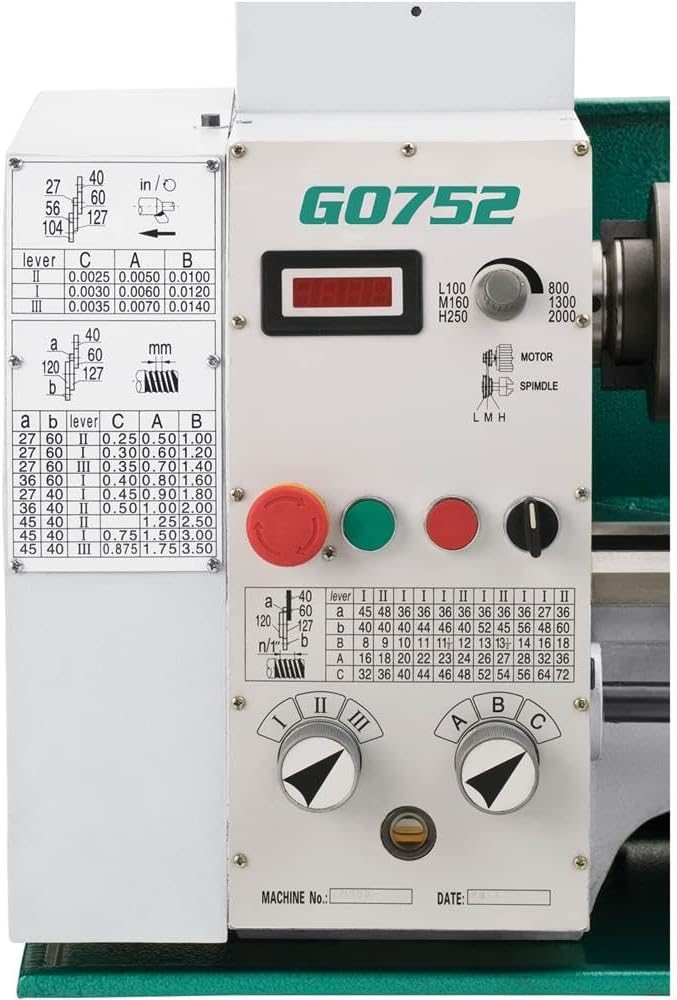 Grizzly Industrial G0752-10" x 22" Variable-Speed Metal Lathe