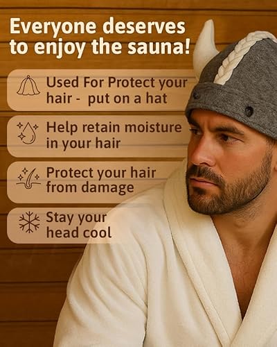 Sauna Hat Viking Banya Hat for Men - Hats Sauna Cap Finnish Ukraine Mens Sauna Hat for Women and Men Gray