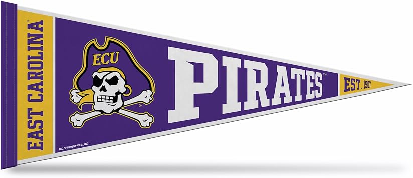 Rico Industries NCAA East Carolina Pirates Rally 12" x 30" Felt Wall Decor Pennant - Great for Home/Bed Room/Man Cave Decor