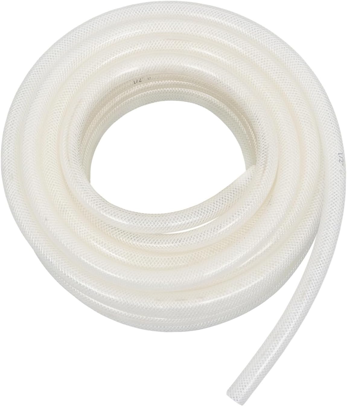 findmall Braided PVC Reinforced Hose - 1/2" ID x 3/4" OD, 50 FT Clear High-Pressure Flexible Tubing for Water, Air