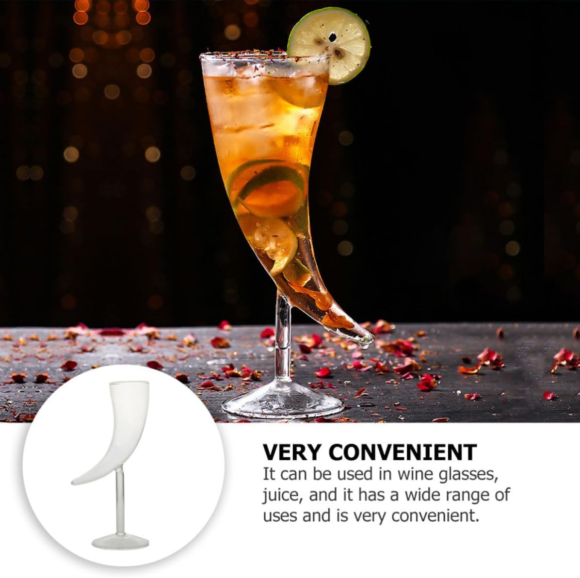 Moon Shape Cocktail Glass Goblet, Glass Martini Glass for Xmas