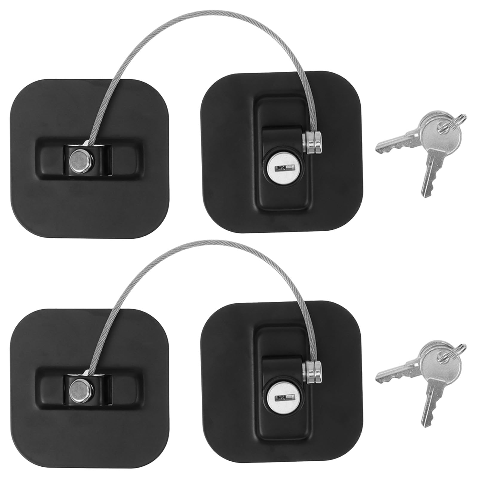 Lurrose 2 Cerraduras de Seguridad para Niños para Ventanas y armarios, Cable con Llave para Puertas Correderas, Protección anticaídas para Refrigeradores, Cajones y Gabinetes, 2 unidades