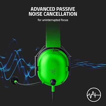 Razer BlackShark V2 X Gaming Headset: 7.1 Surround Sound - 50mm Drivers - Memory Foam Cushion - for PC, PS4, PS5, Switch, Xbox One - 3.5mm Audio Jack - Green