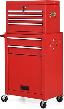 Casart Tool Storage Cabinet Combination, 6-Drawer Rolling Toolbox with Lock