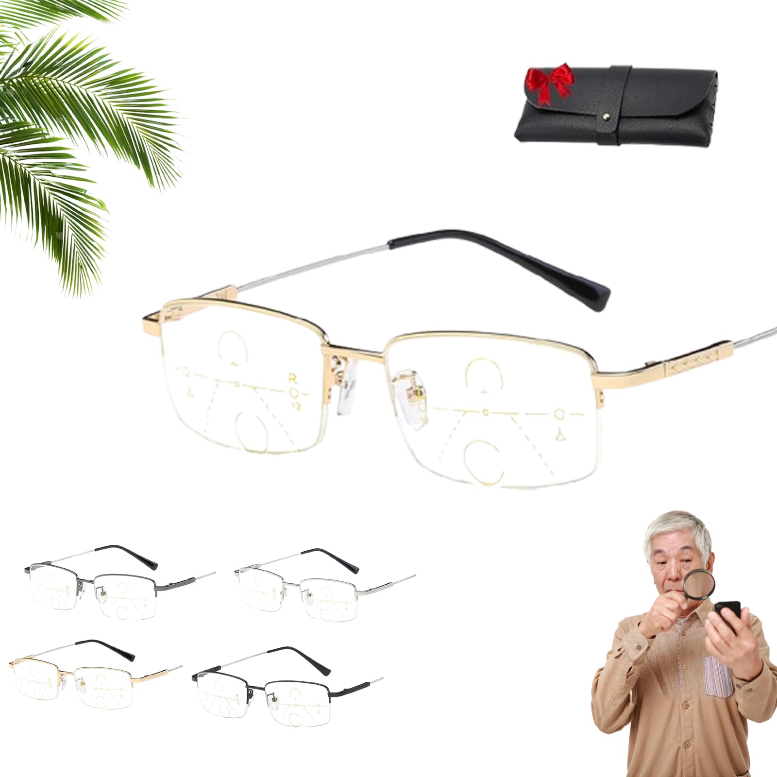 Lfjcspp 2025 Third Generation Titanium Progressive Far and near Dual-Use Reading Glasses