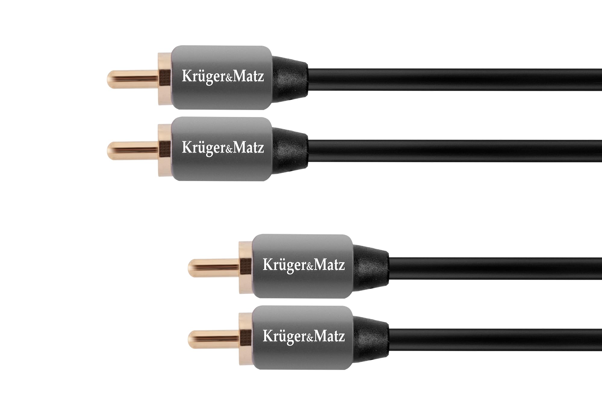 Kabel 2RCA-2RCA męski/męski 0.5m Kruger&Matz KM0303 pozłacany wtyk