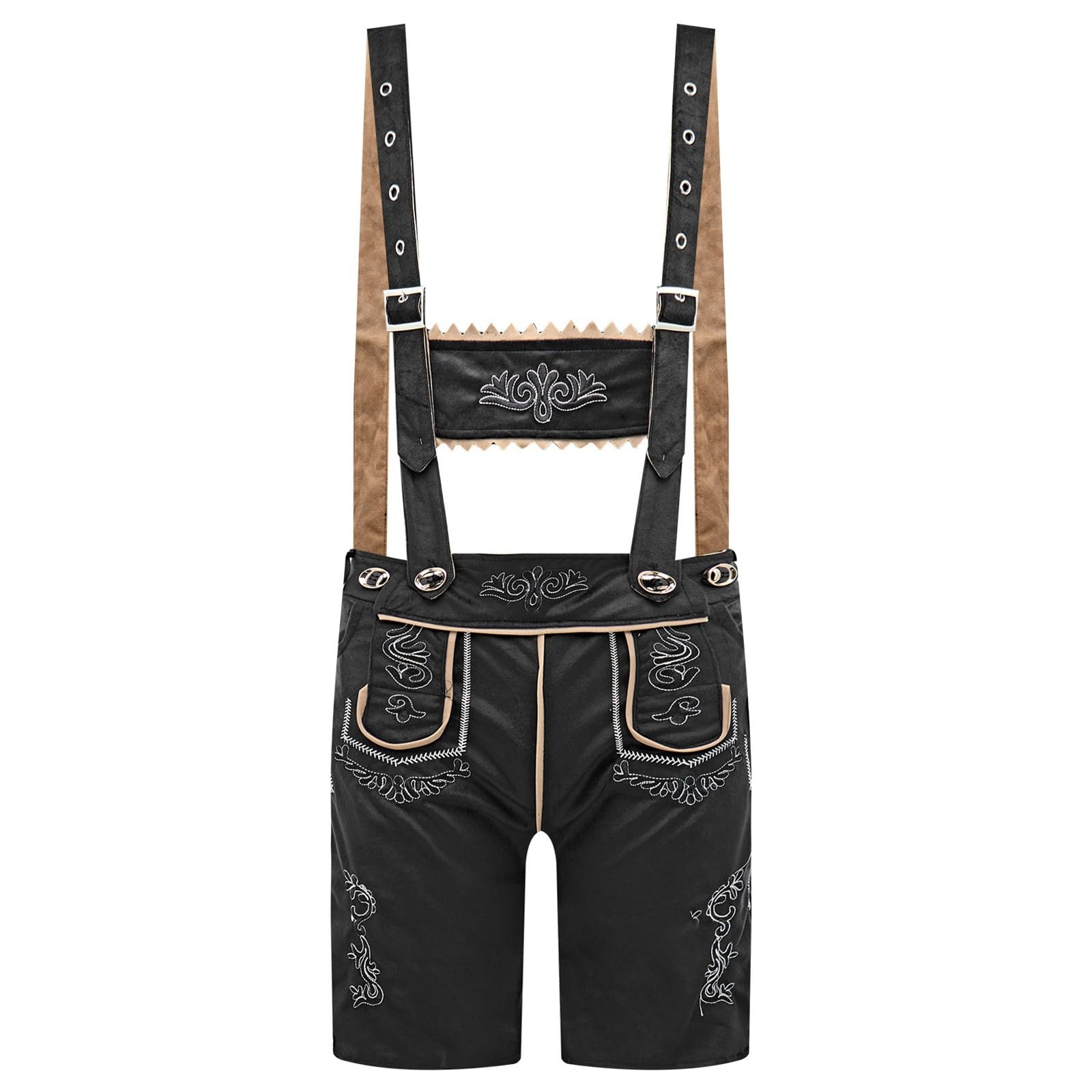 Trachten Lederhose Herren - Traditionelle Leder Hose Elegante Trachtenhose Männer Oktoberfest Outfit Kurze Lederhosen