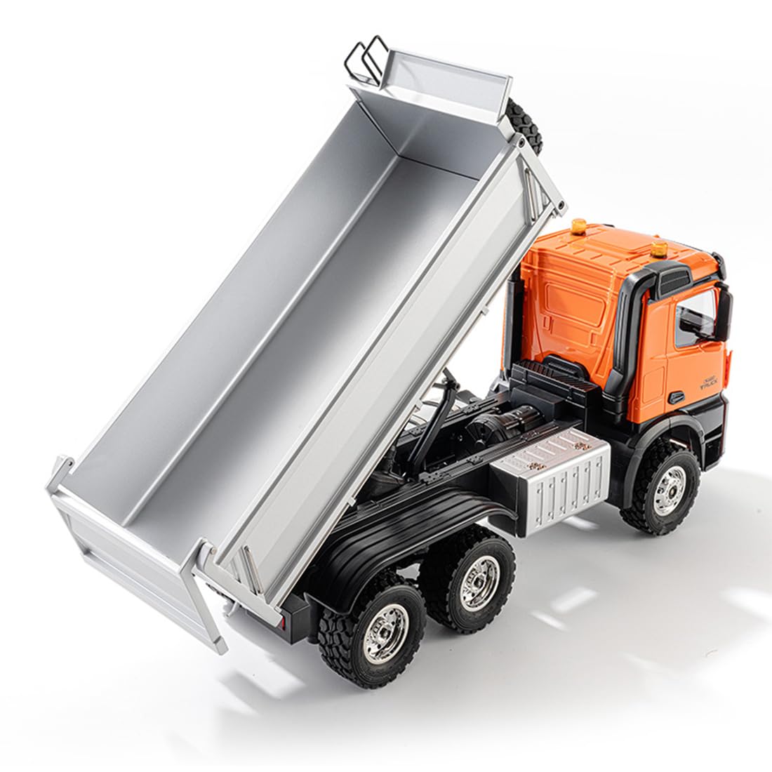 Camion di ingegneria RC per adulti, scala 1:14 14CH Full-proporzionale RC Dump Truck, per gli appassionati di veicoli di ingegneria, RTR/arancione
